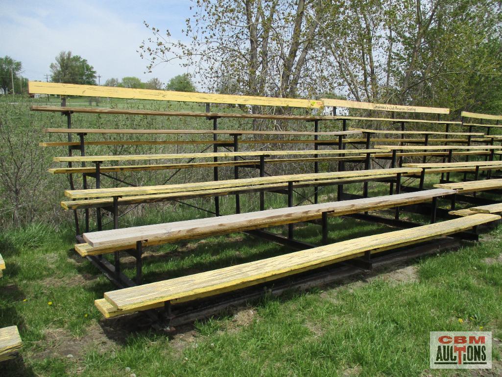 Elevated Seating Bleachers, Heavy Steel Frame With Wooden Boards