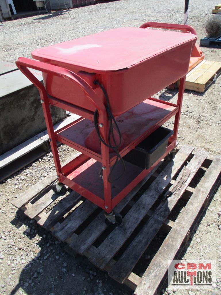 Two Tier Rolling Parts Washer Cart...