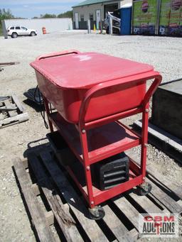 Two Tier Rolling Parts Washer Cart...