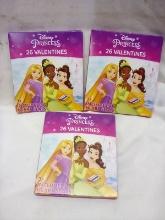 Qty 3- 26 Pack Disney Princess Valentines.