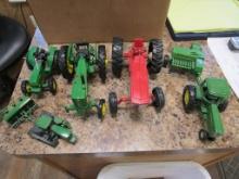 BOX OF MISC TOY TRACTORS