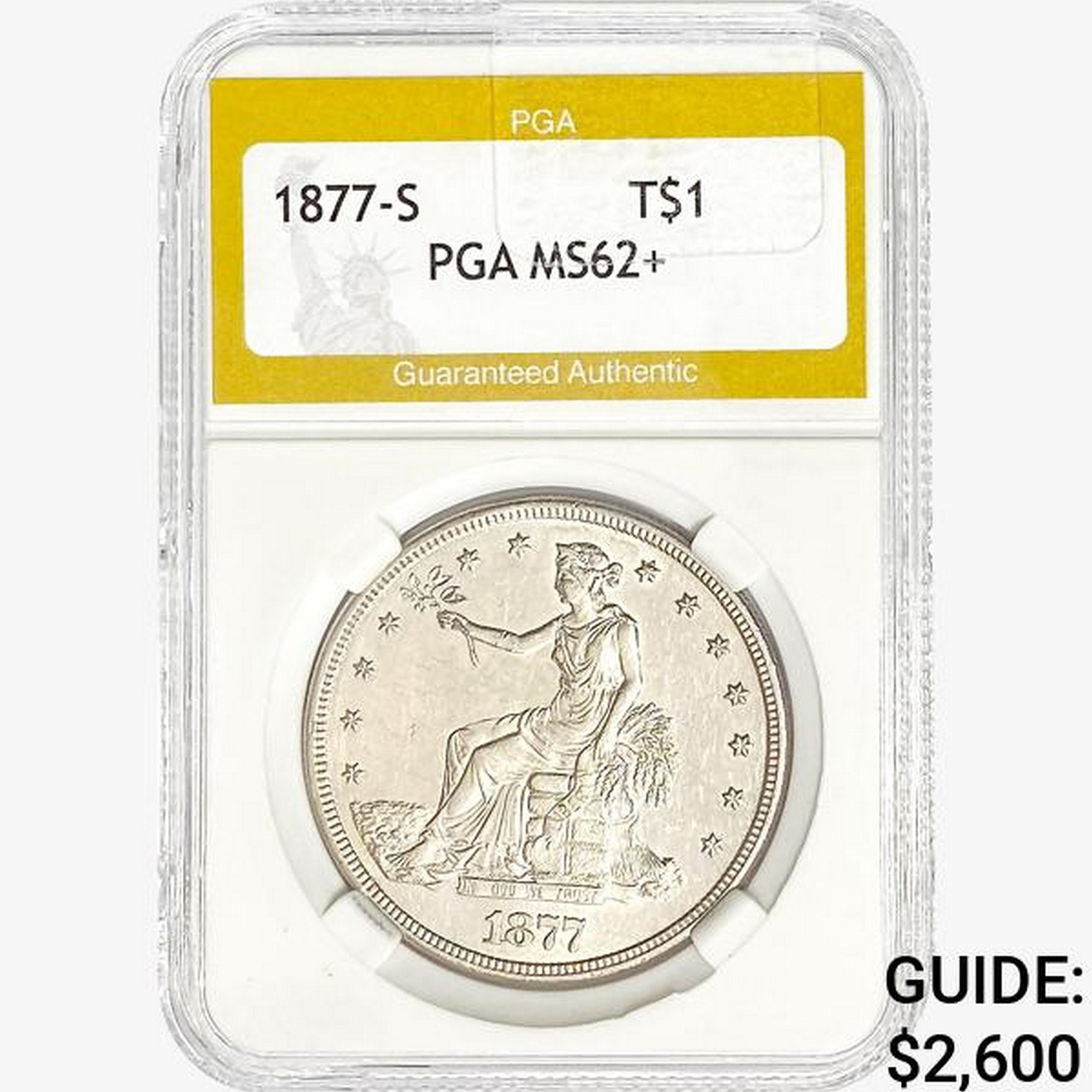 1877-S Silver Trade Dollar PGA MS62+