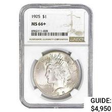 1925 Silver Peace Dollar NGC MS66+