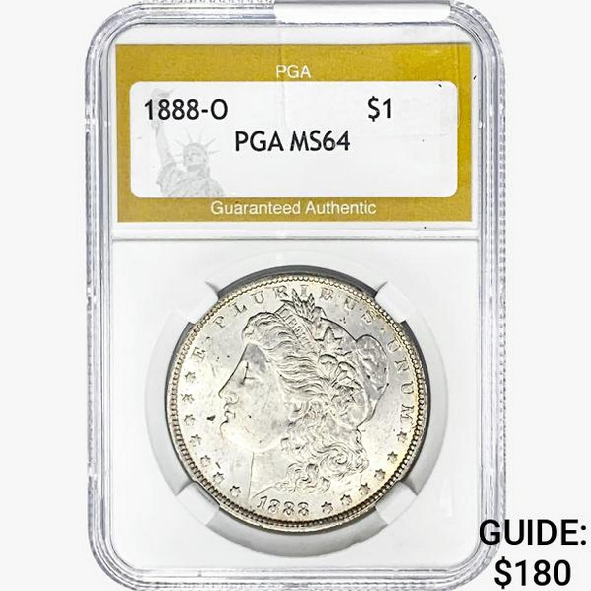1888-O Morgan Silver Dollar PGA MS64