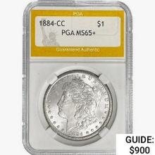 1884-CC Morgan Silver Dollar PGA MS65+
