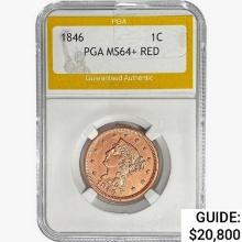 1846 Braided Hair Large Cent PGA MS64+ RED