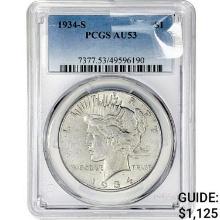 1934-S Silver Peace Dollar PCGS AU53