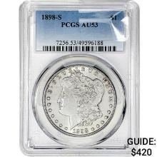 1898-S Morgan Silver Dollar PCGS AU53