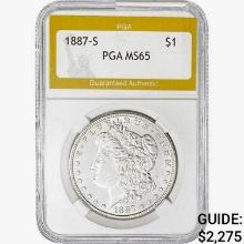 1887-S Morgan Silver Dollar PGA MS65