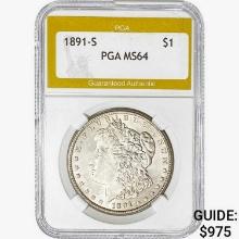 1891-S Morgan Silver Dollar PGA MS64