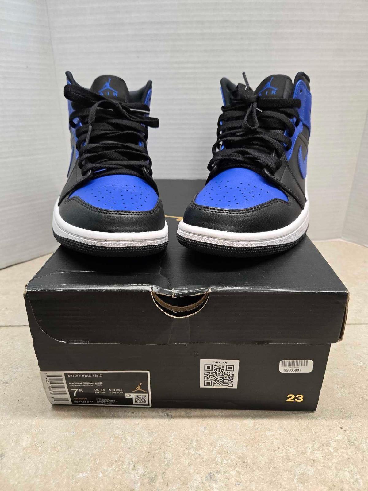 Authentic Pre-Owned Blue and Black Air Jordan Hightops