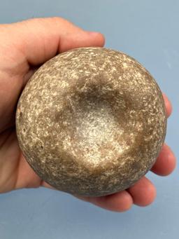 3" Wide x 2 1/2" Tall Double Cupped Discoidal, Found n Greene Co., Ohio, Ex: Bob Sharp Collection, W