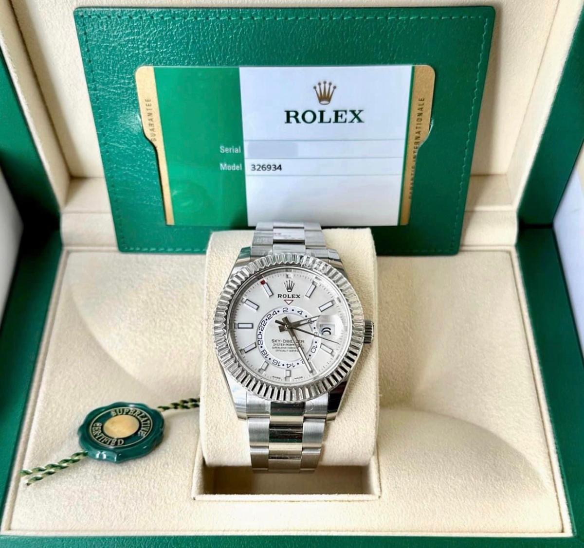 New Rolex Skydweller on Oystersteel 'White Dial' Comes with Box & Papers