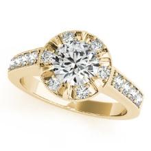 Certified 0.90 Ctw SI2/I1 Diamond 14K Yellow Gold Wedding Set Ring