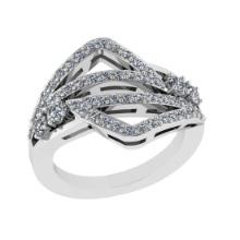0.99 Ctw SI2/I1 Diamond Style Prong Set 14K White Gold Cluster Engagement Ring