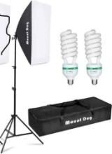 MOUNTDOG Softbox Lighting Kit Photography Studio Light 2x50x70cm Professional Continuous Light