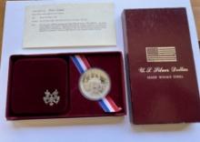 1984 SILVER DOLLAR COIN - OLYMPIC GAMES LOS ANGELES - IN BOX