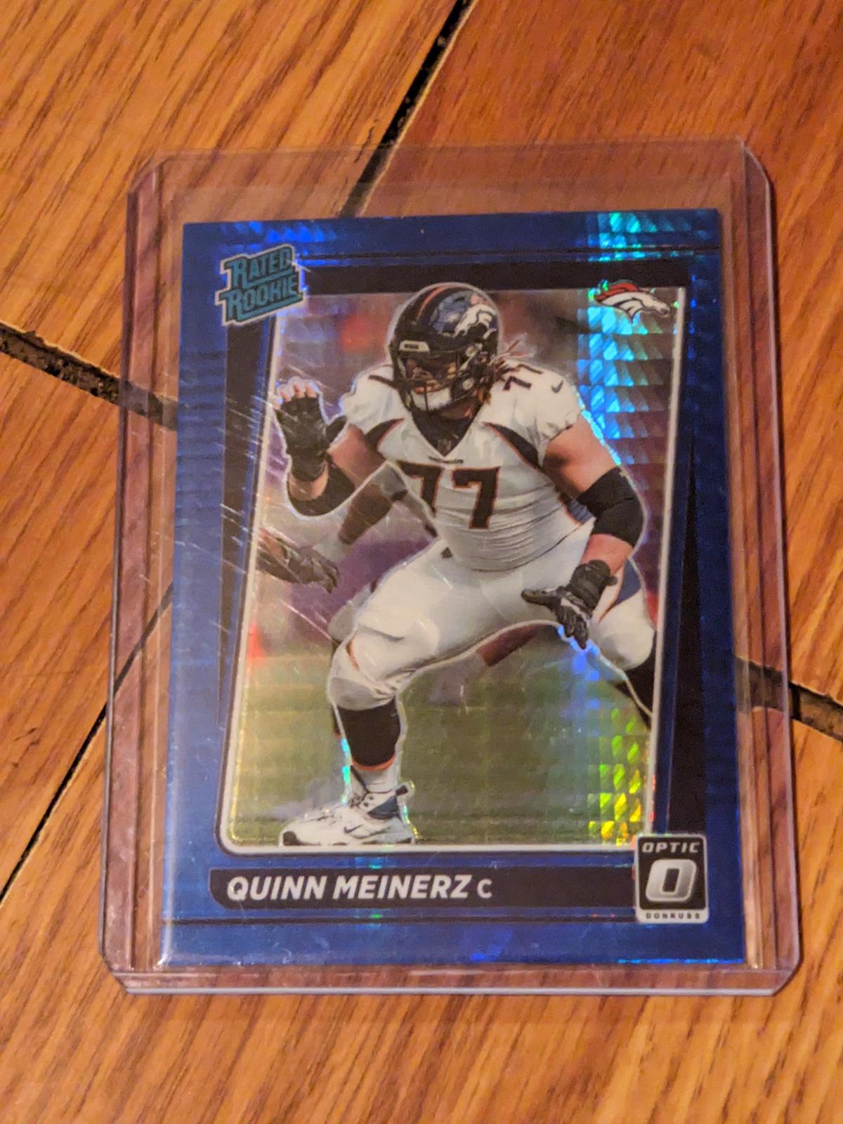 Quinn Meinerz 2021 Donruss Optic Rookie Blue Hyper Prizm Rated Card RC #262