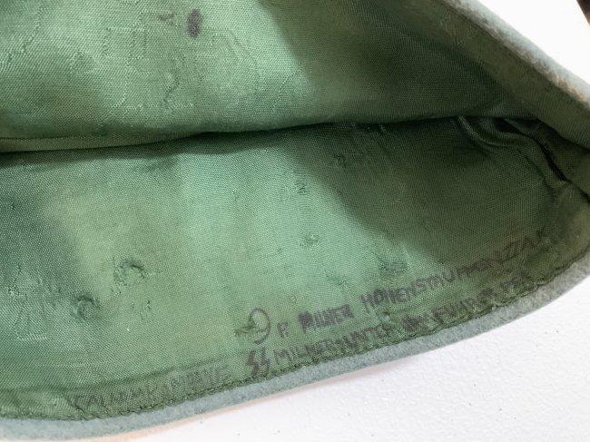 RARE NAZI GERMAN EARLY SS VT M34 OFFICERS OVERSEAS CAP NAMED INSIDE
