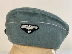 RARE NAZI GERMAN EARLY SS VT M34 OFFICERS OVERSEAS CAP NAMED INSIDE