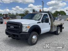 2012 Ford F350 4x4 Flatbed Truck Runs & Moves) (Rust