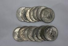 Group of 15 Kennedy Half Dollars; Various Dates; No Silver