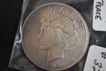 1922-D Peace Dollar; VF/XF