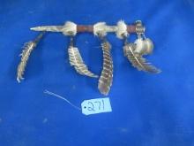 NATIVE AMERICAN INDIAN PIPE W/ FEATHERS