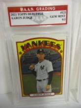 Aaron Judge NY Yankees 2021 Topps Heritage #121 graded PAAS Gem Mint 9.5