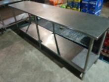 8' ALL STainless Steel Table by 24" Wide & Stainless Steel Under Shelf - Please see pics for additio