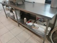 10' Stainless Steel Work Top Table W/ Under Shelf - ALL Stainless Steel table - Please see pics for