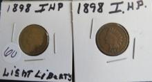 (2) 1898- Indian Head Penny