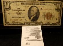 Series 1929 $10 National Currency The Federal Reserve Bank of Chicago, Illinois, G Region letters, S