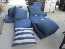 Five Allen & Roth Navy Deep Seat Cushion Sets