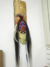 Native American Indian Hunter Face Mask Wall Hanging