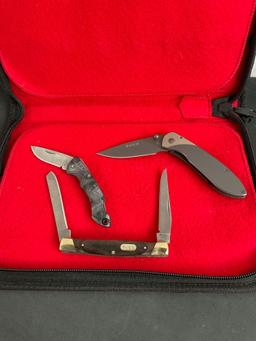 3x Buck Folding Pocket Knives - Each Numbered 327, 372, & 283 - See pics