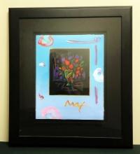 Peter Max Acrylic On Lithograph - Romance Suite I: Flowers #105, W/ Certifi