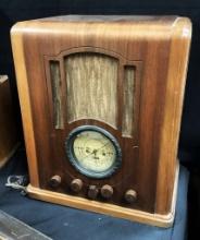 Vintage Montgomery Ward Airline Tombstone Radio - Wood Case, Model 62-190,