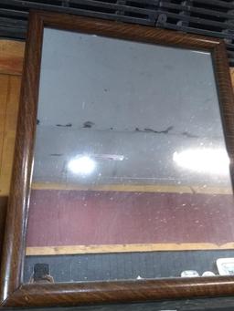 Antique Tiger Oak Wall Mirror