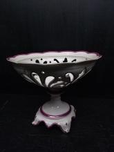 Contemporary Porcelain Reticulated Compote