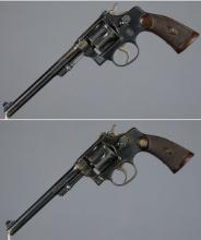 Two Smith & Wesson .22/32 Heavy Frame Target Revolvers