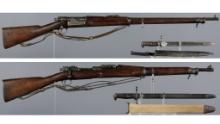 Two U.S. Springfield Bolt Action Military Rifles with Bayonets