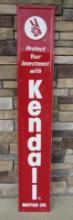 Vintage NOS Kendall Motor Oil Embossed Metal Vertical Sign 6 ft.