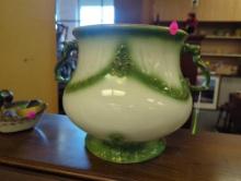 Royal China International Ceramic Planter Pot, With 2 Side Handles, One handle is Repaired with