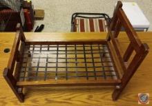 Wooden doll bed 18" tall