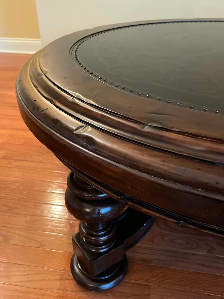Large Round Wooden Coffee Table