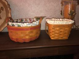 Longaberger baskets, candle holders