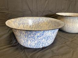(2) pc light blue graniteware