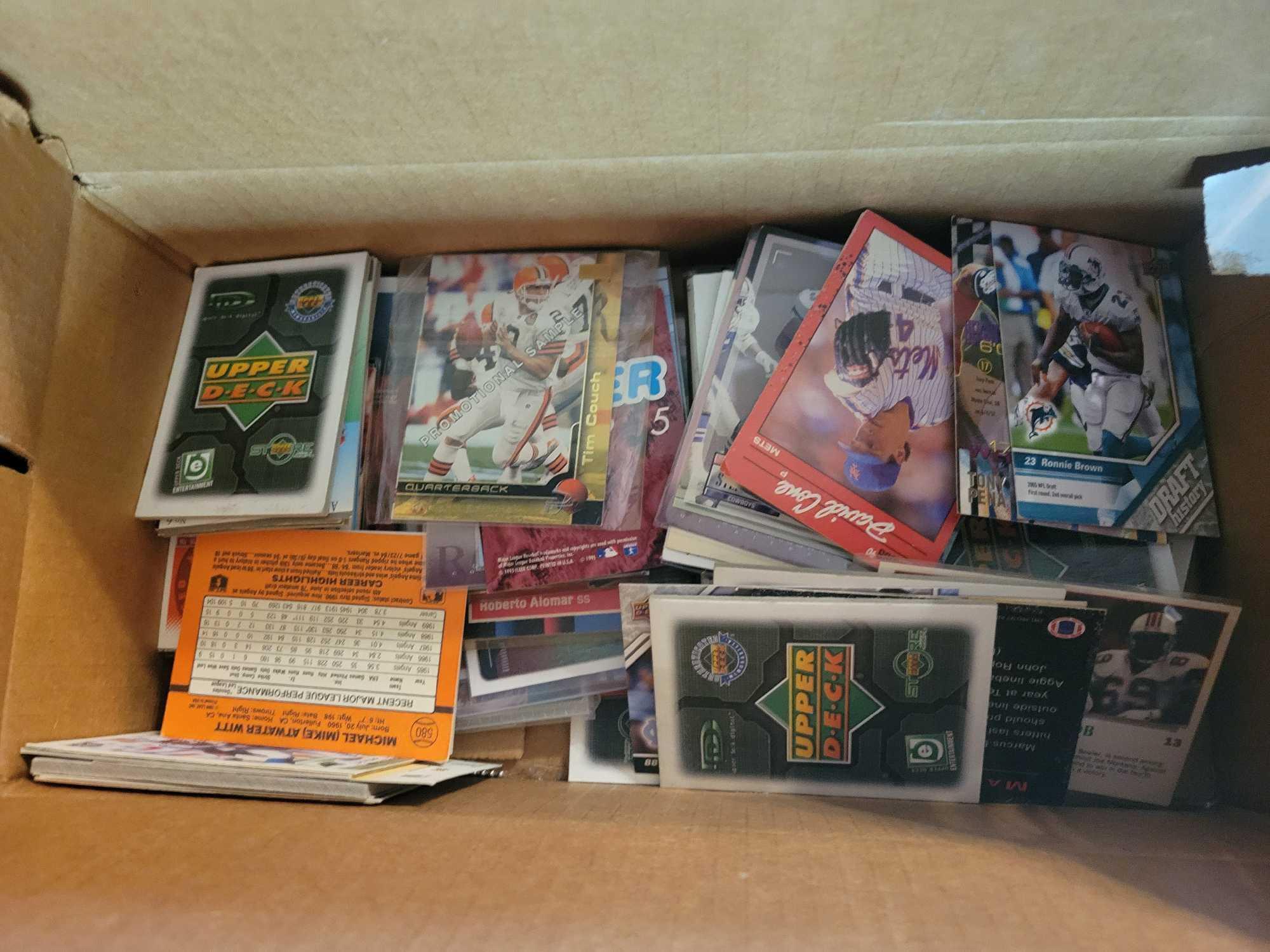 Box lot of assorted ball cards, Football, Baseball, Tim Couch rookies