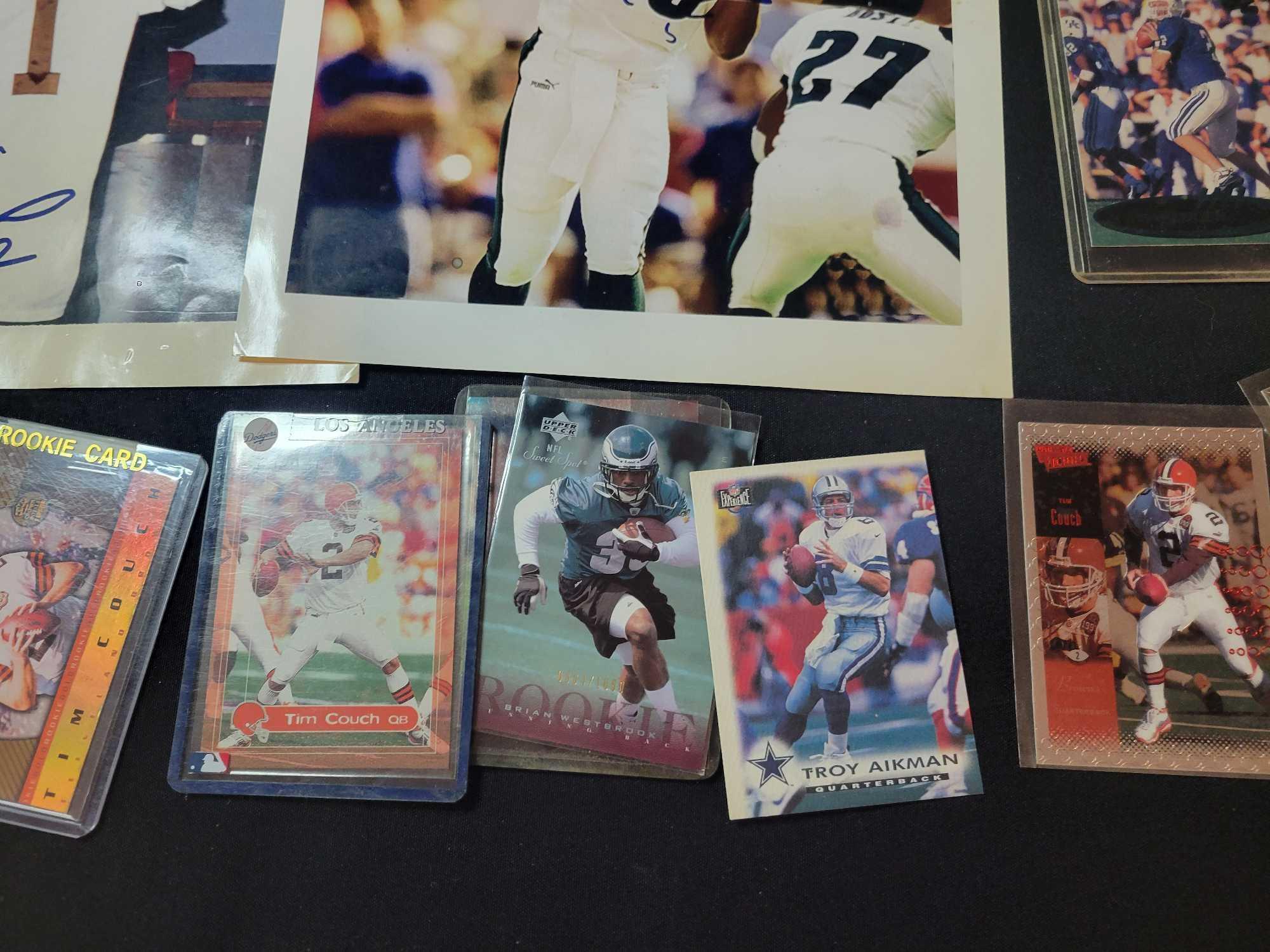 Box lot of assorted ball cards, Football, Baseball, Tim Couch rookies